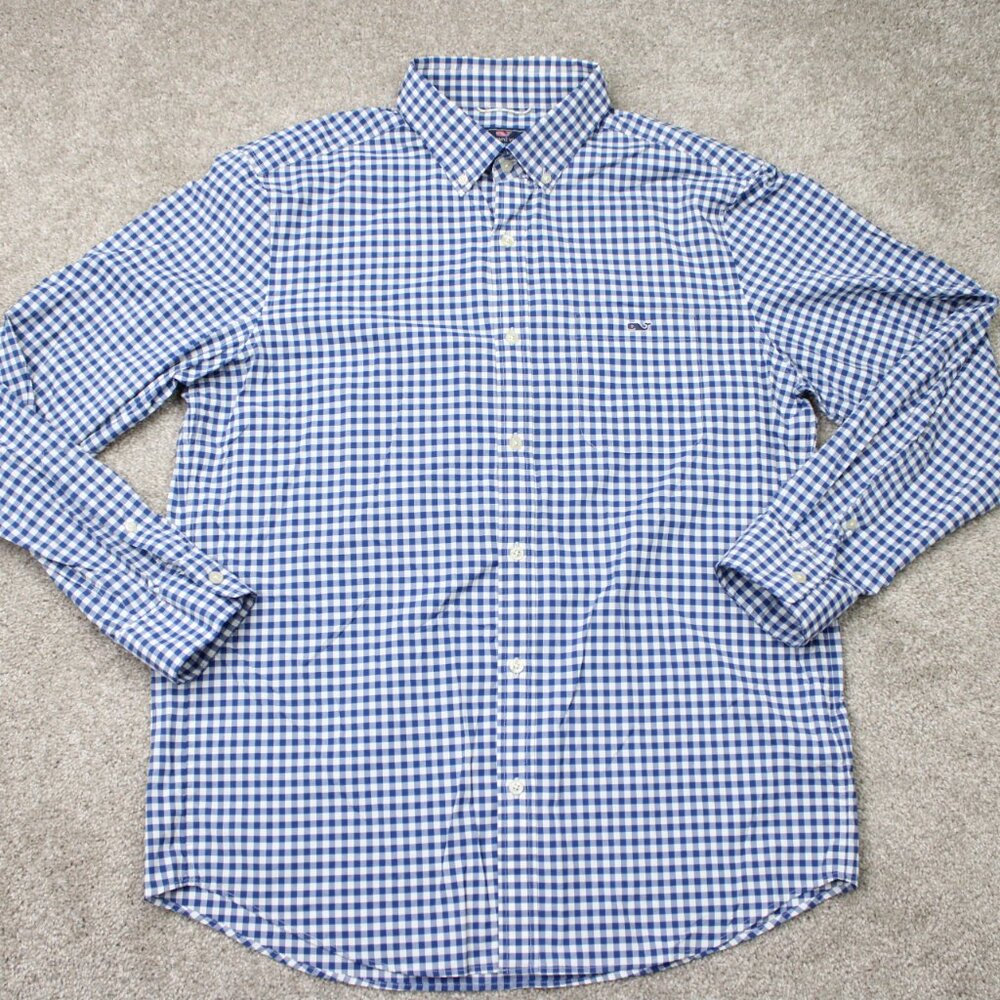 Vineyard Vines Performance Shirt Mens Large Blue Classic Fit Tucker Stretch L/S - Picture 2 of 14